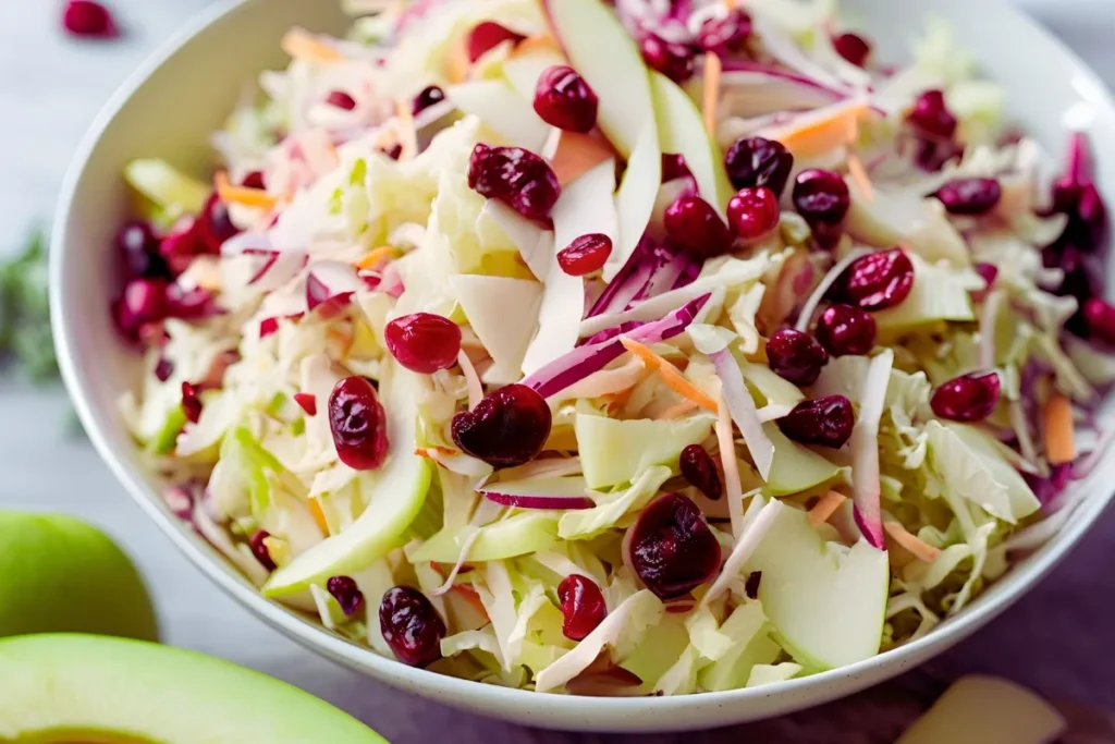 Apple Cranberry Coleslaw with fresh apples and cranberries