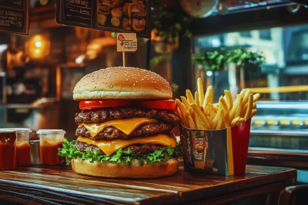 Classic burgers and fries combo