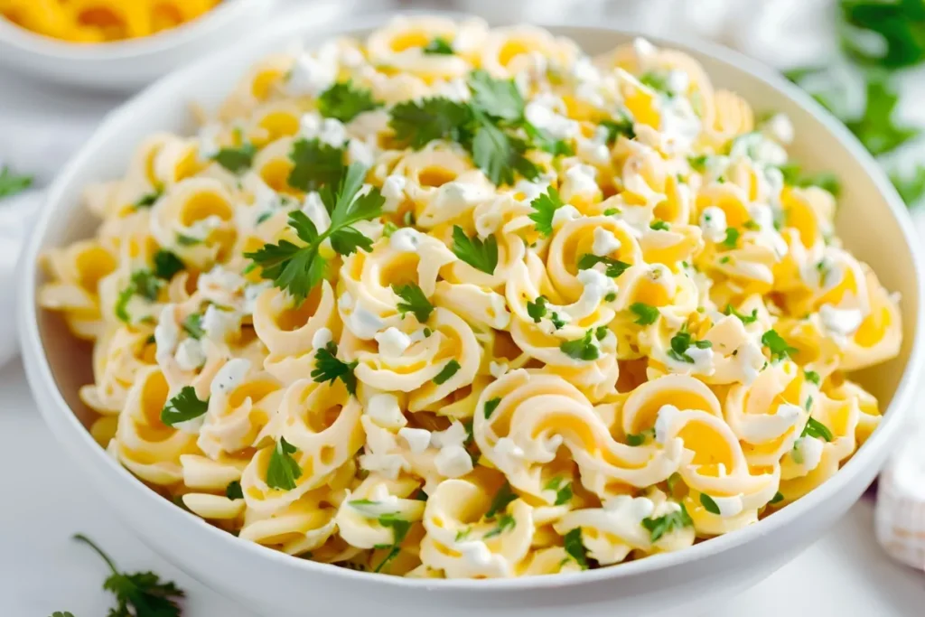 Close-up of Deviled Egg Pasta