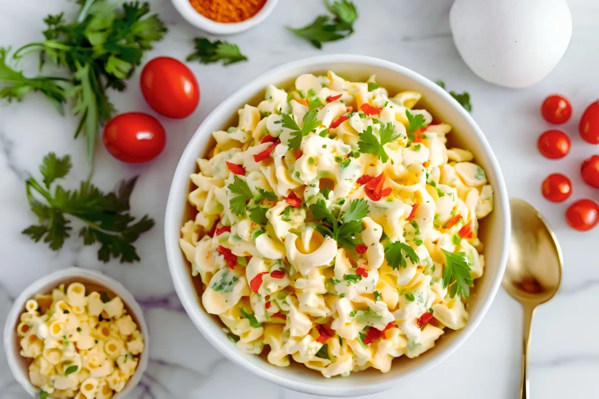 Deviled Egg Pasta Salad Bowl