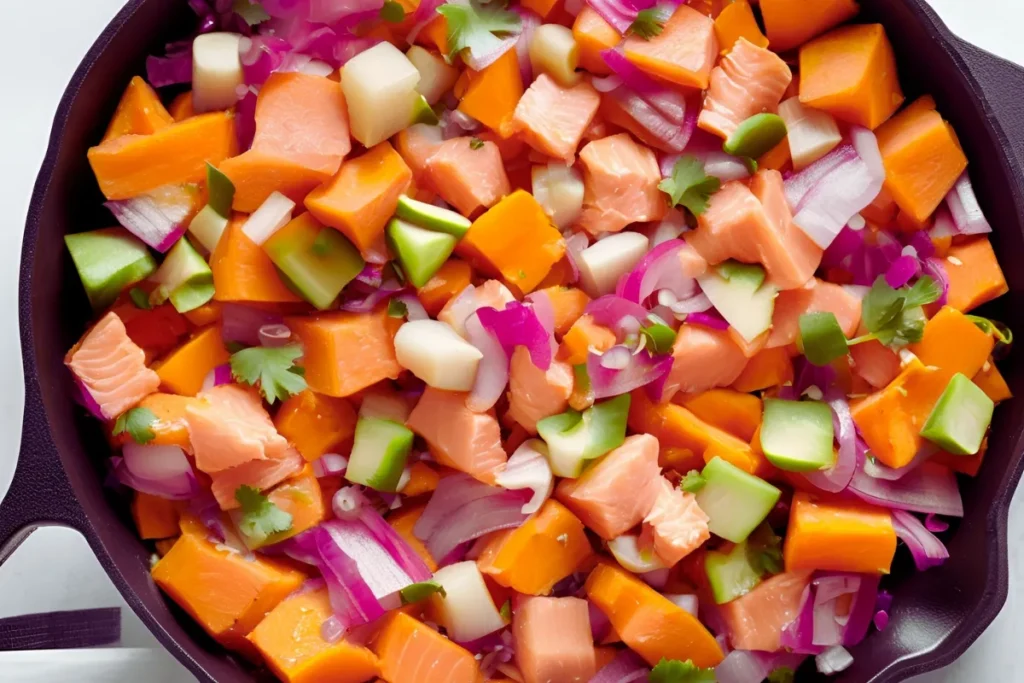 Salmon Sweet Potato Hash