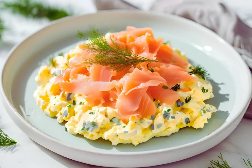 Scrambled Eggs with Salmon