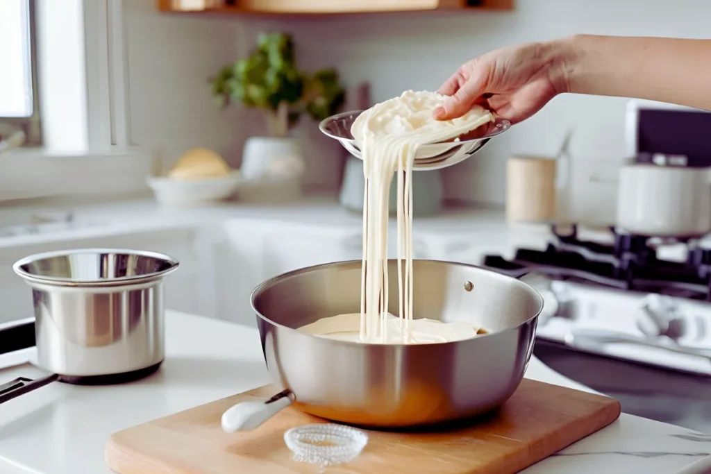 Whisking Frosting Over Double Boiler