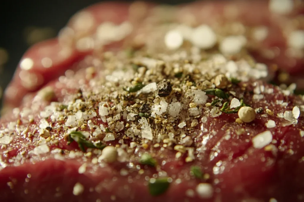 Ribeye Steak with Salt and Pepper Seasoning