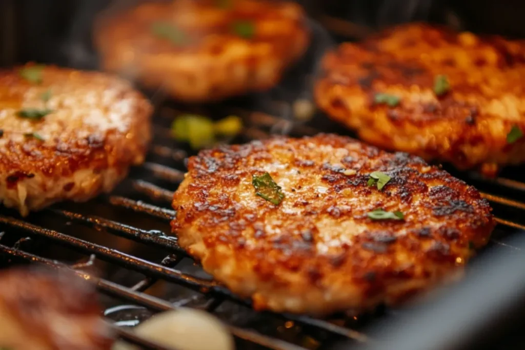 Air fryer chicken cutlets in air fryer basket