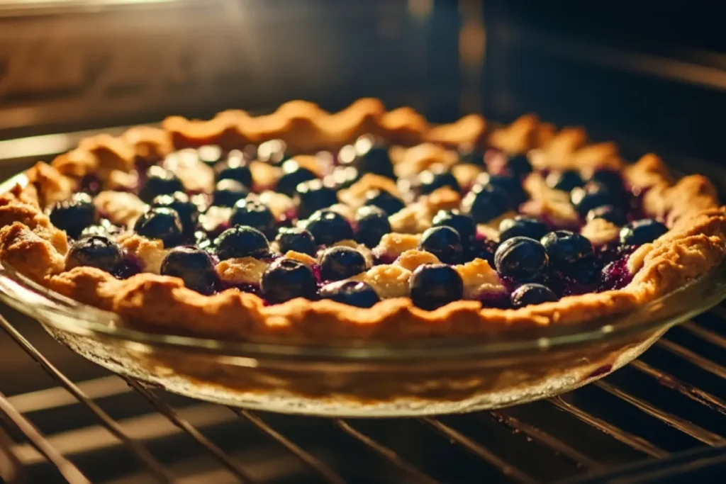 Baking Blueberry Cobbler