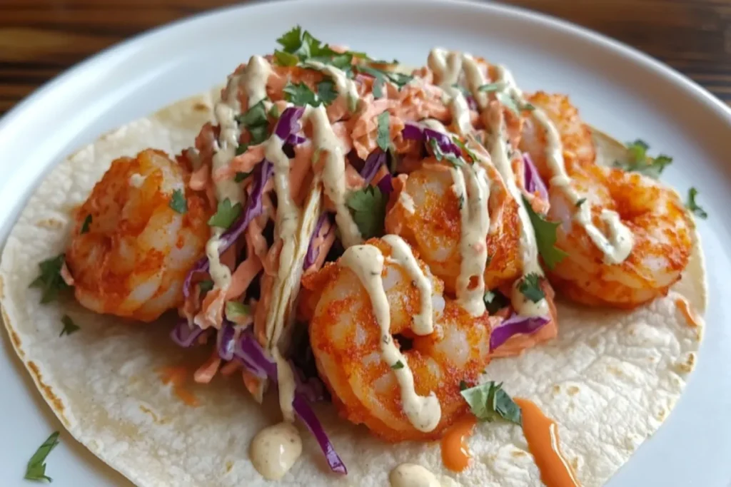 Bang Bang Shrimp in tacos