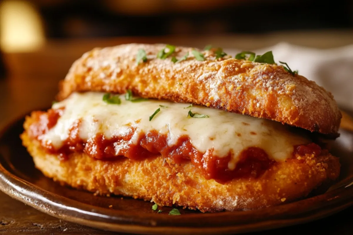 Chicken Parm Sandwich with Crispy Bread