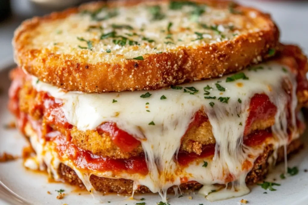 Close-up of Chicken Parm Sandwich