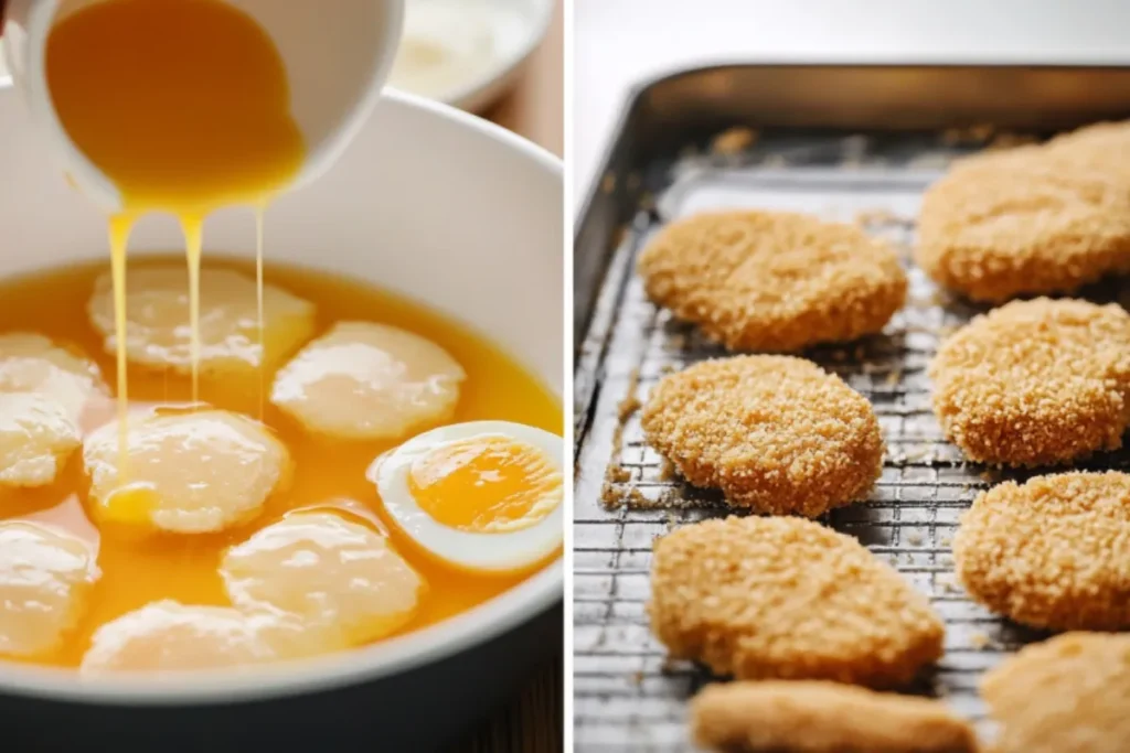 Egg wash and breadcrumbs for chicken cutlets