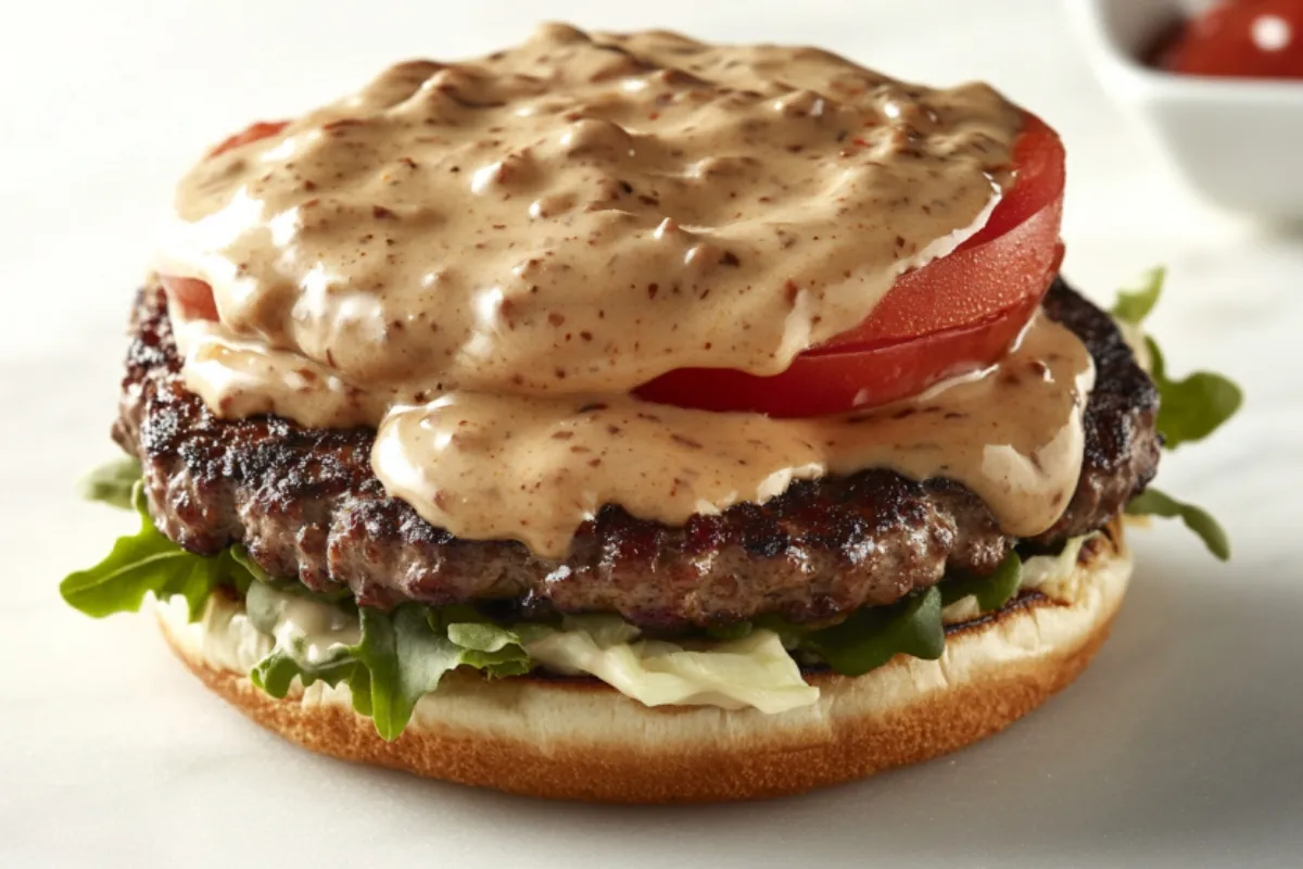 Burger Sauce with a Juicy Beef Burger