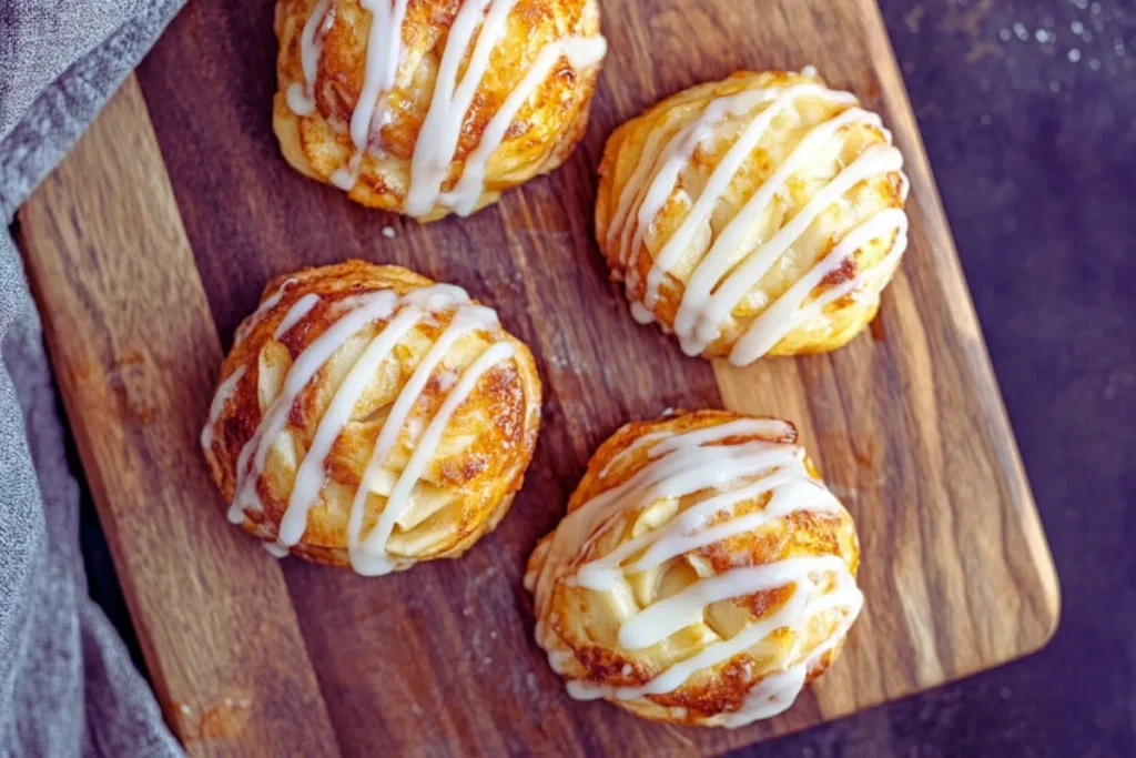 Baked apple fritters with glaze