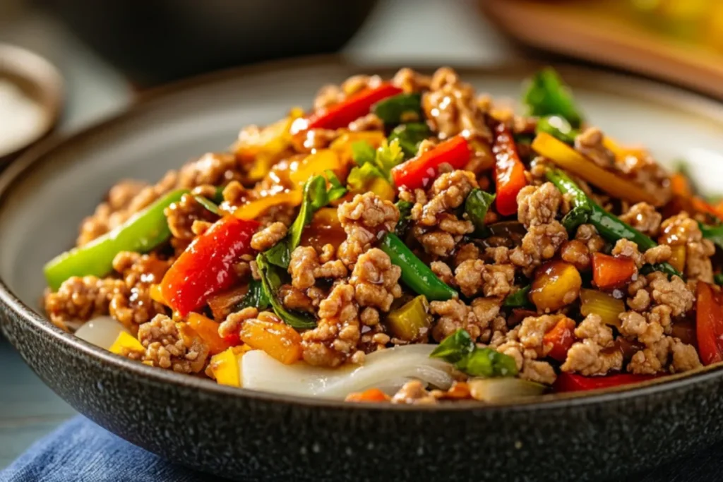 Stir-fry with Ground Chicken