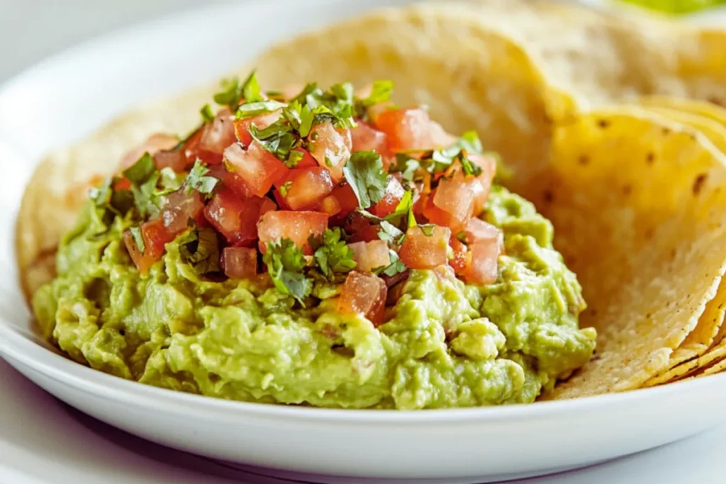 Guacamole served with tacos