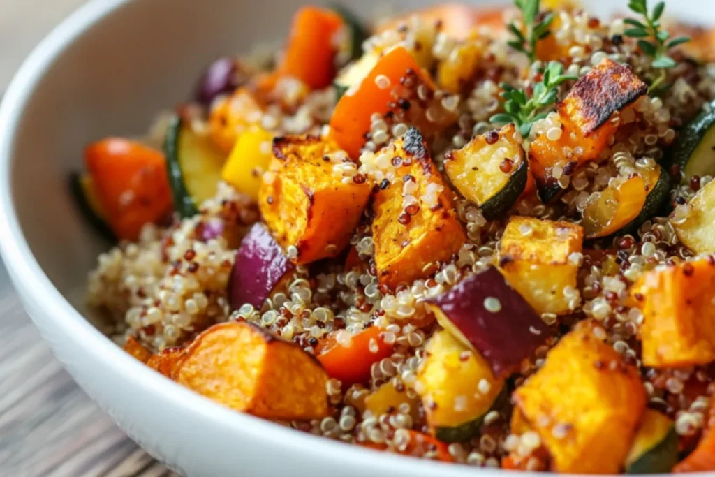 cooked quinoa with vegetables