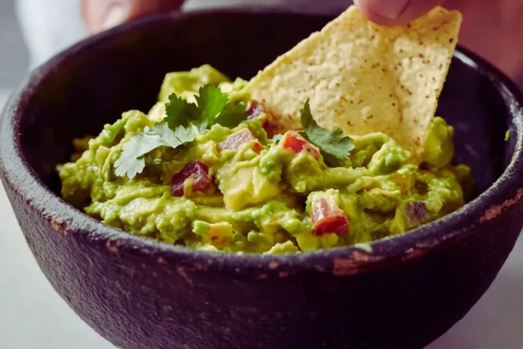 Guacamole recipe with fresh ingredients