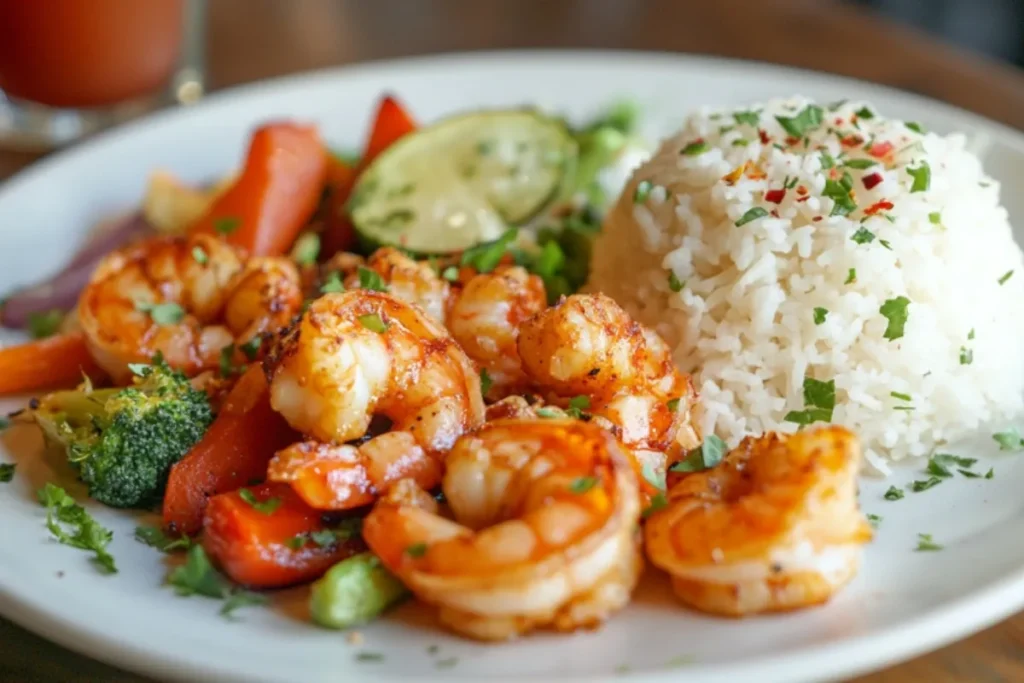 Bang Bang Shrimp with sides