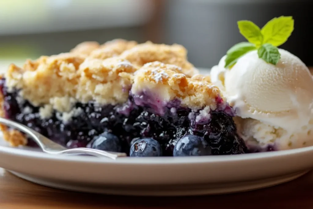 Freshly Baked Blueberry Cobbler on Plate