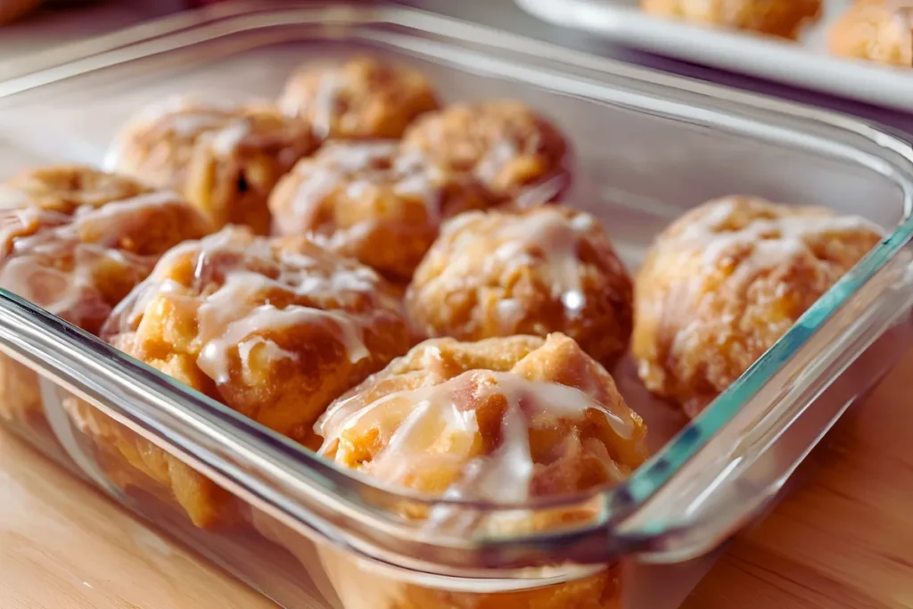 Storing baked apple fritters properly