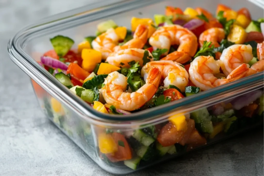 Shrimp Salad in a Meal Prep Container