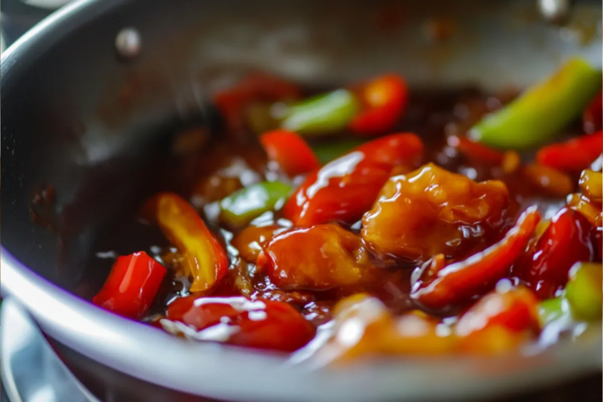 Sweet and Sour Sauce in a saucepan